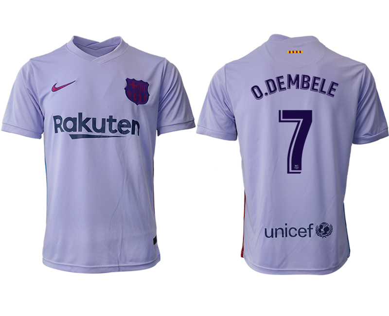 Men 2021-2022 Club Barcelona away aaa version purple #7 Soccer Jersey->barcelona jersey->Soccer Club Jersey